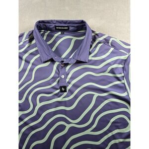 Byrd Gang Byrdgang Golf Polo Shirt Men 2XL Purple Green Performance Stretch